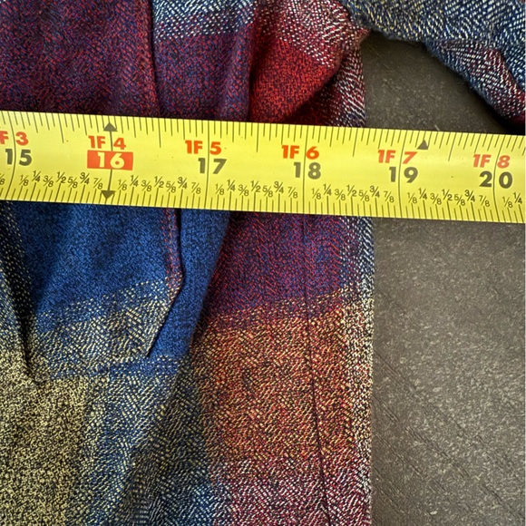 CAbi Multicolor Collage Plaid Utility Zip Up Flannel Jacket Size S Pearl Accents - Picture 14 of 17